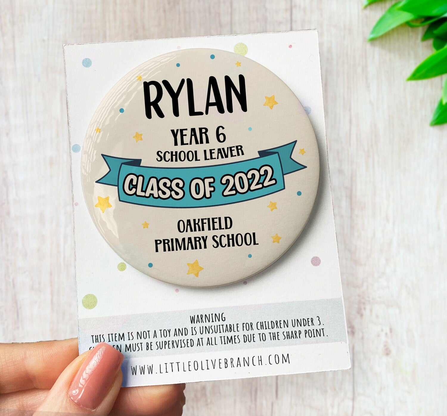 Personalised School Leaver Badge - Year 6 Leaver Badge - Celebration Badge - Kids School Leaver Gift