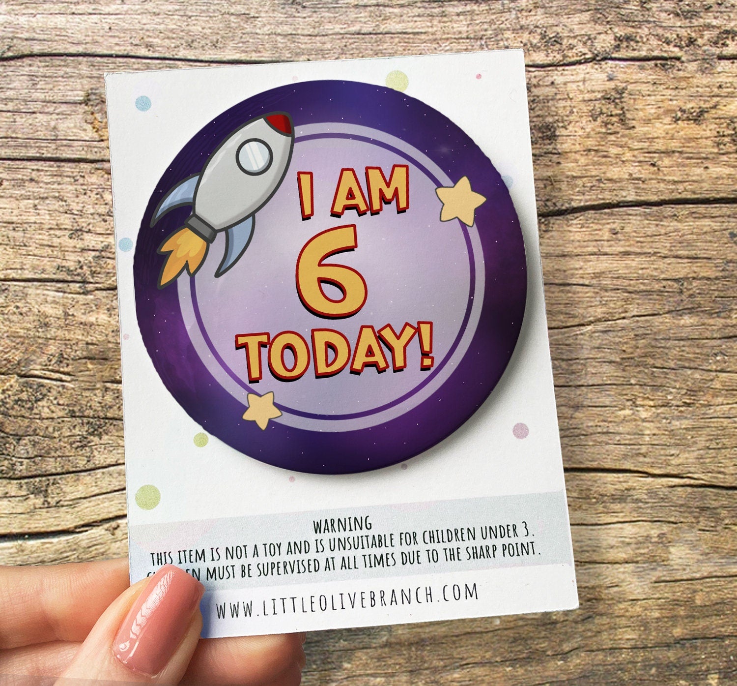 Space Birthday Badge - Kids Birthday - Child Birthday Badge - Space Birthday - Rocket Badge