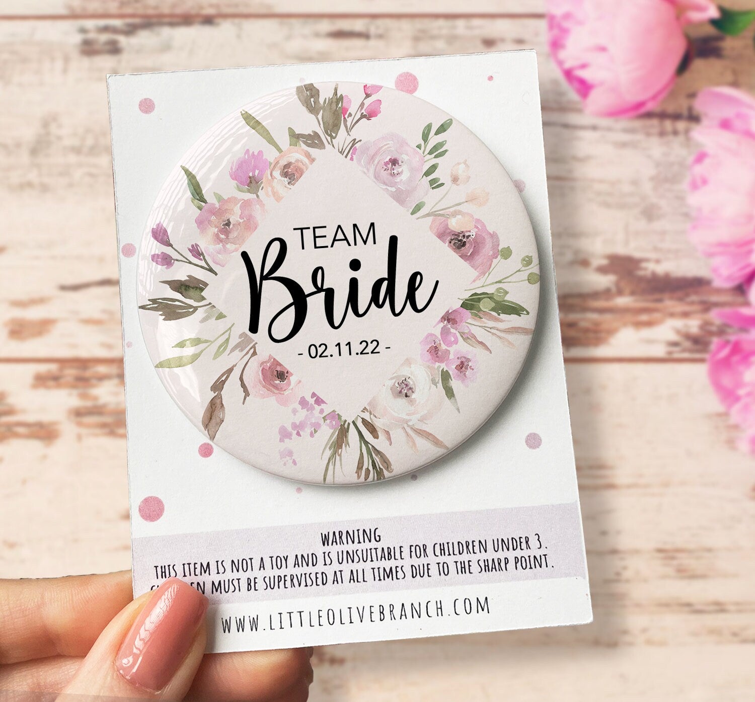 Personalised Hen Party Badge - Wedding Team Bride Badge - Hen Party Favours - Hen Party Gift - Bride Squad - Bride Tribe -