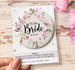 Personalised Hen Party Badge - Wedding Team Bride Badge - Hen Party Favours - Hen Party Gift - Bride Squad - Bride Tribe -