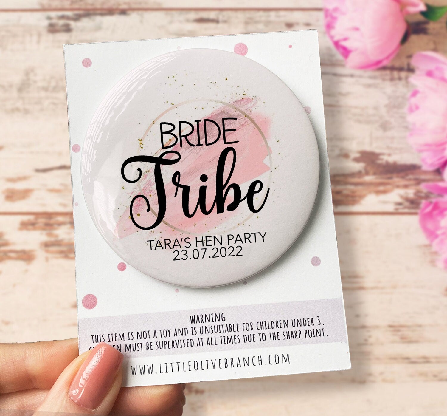 Personalised Hen Party Badge - Wedding Team Bride Badge - Hen Party Favours - Hen Party Gift - Bride Squad - Bride Tribe -