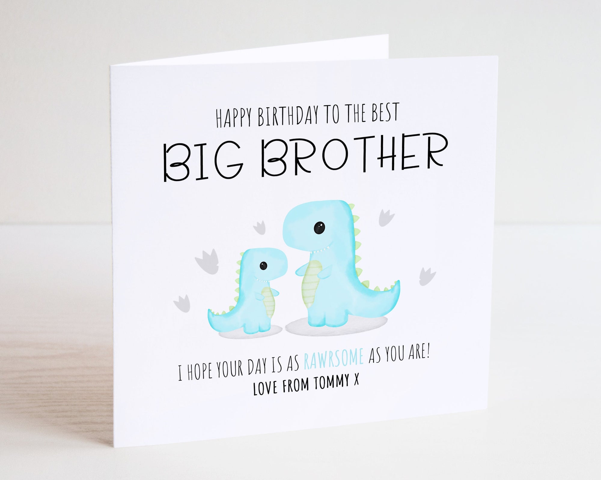 Dinosaur Big Brother Birthday Card - Happy Birthday - Birthday - Kids Birthday Card - Brother Card - C139