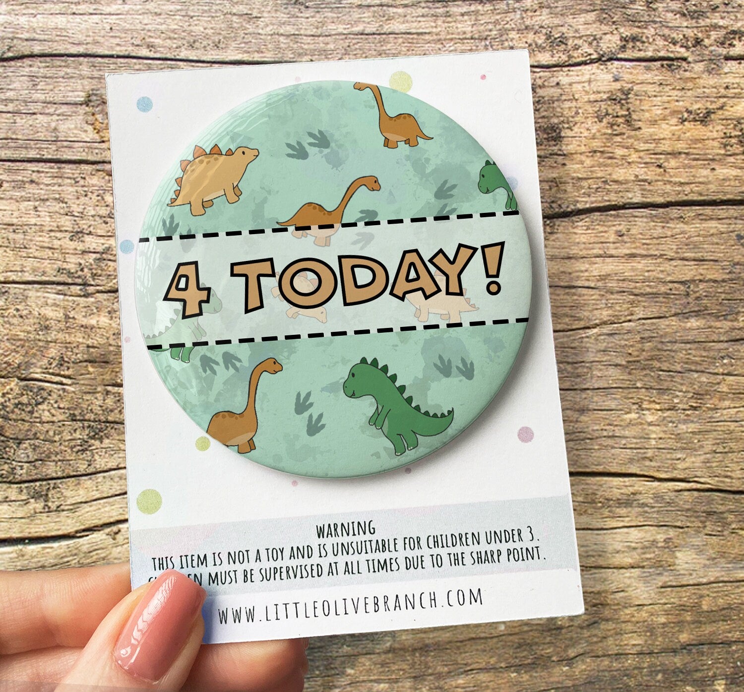 Dinosaur Birthday Badge - Kids Birthday - Child Birthday Badge - Dinosaur Birthday