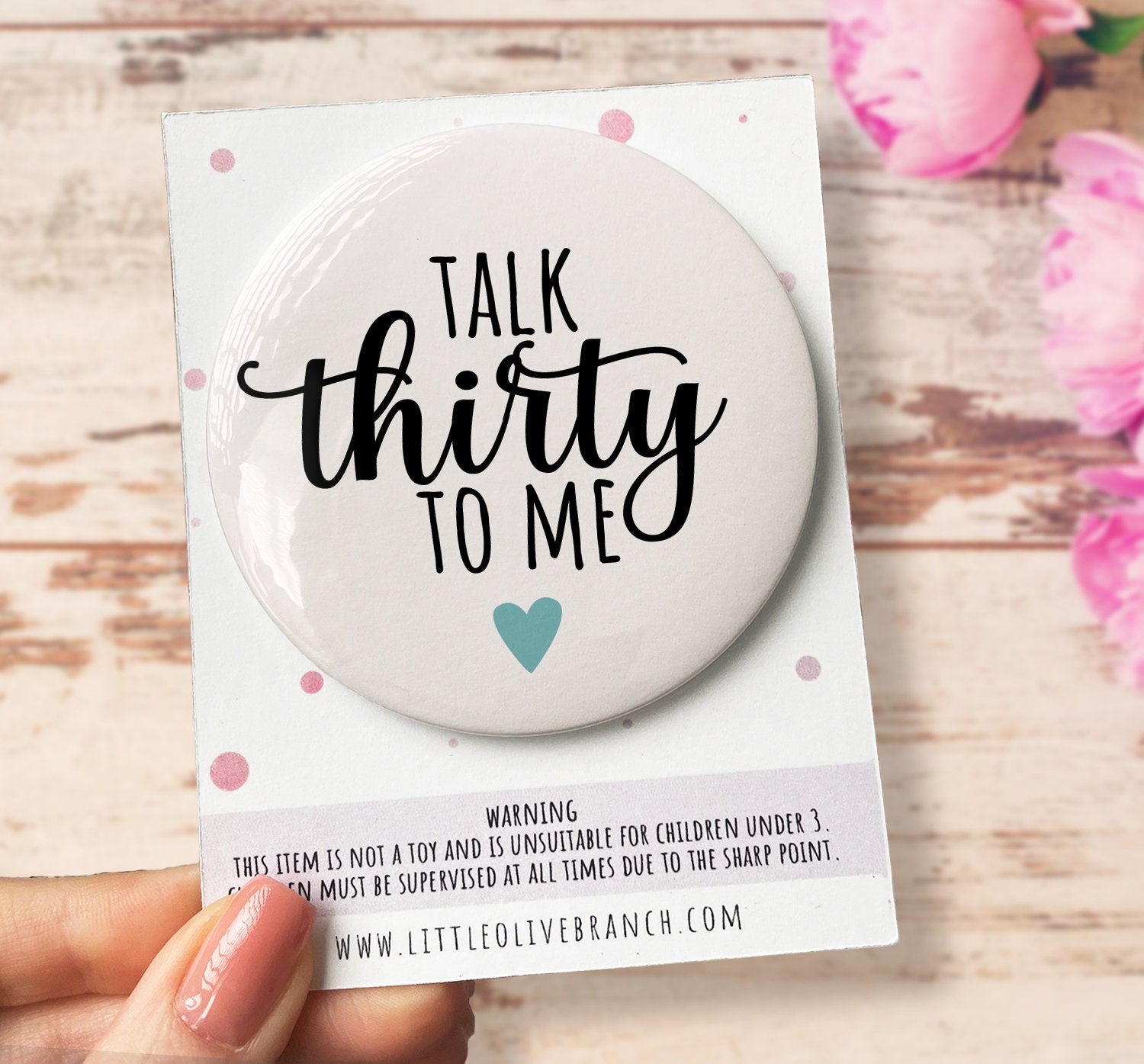 Birthday Age Badge - Hello Thirty - 30th Birthday Badge - Special Birthday Badge - Thirtieth Birthday Card