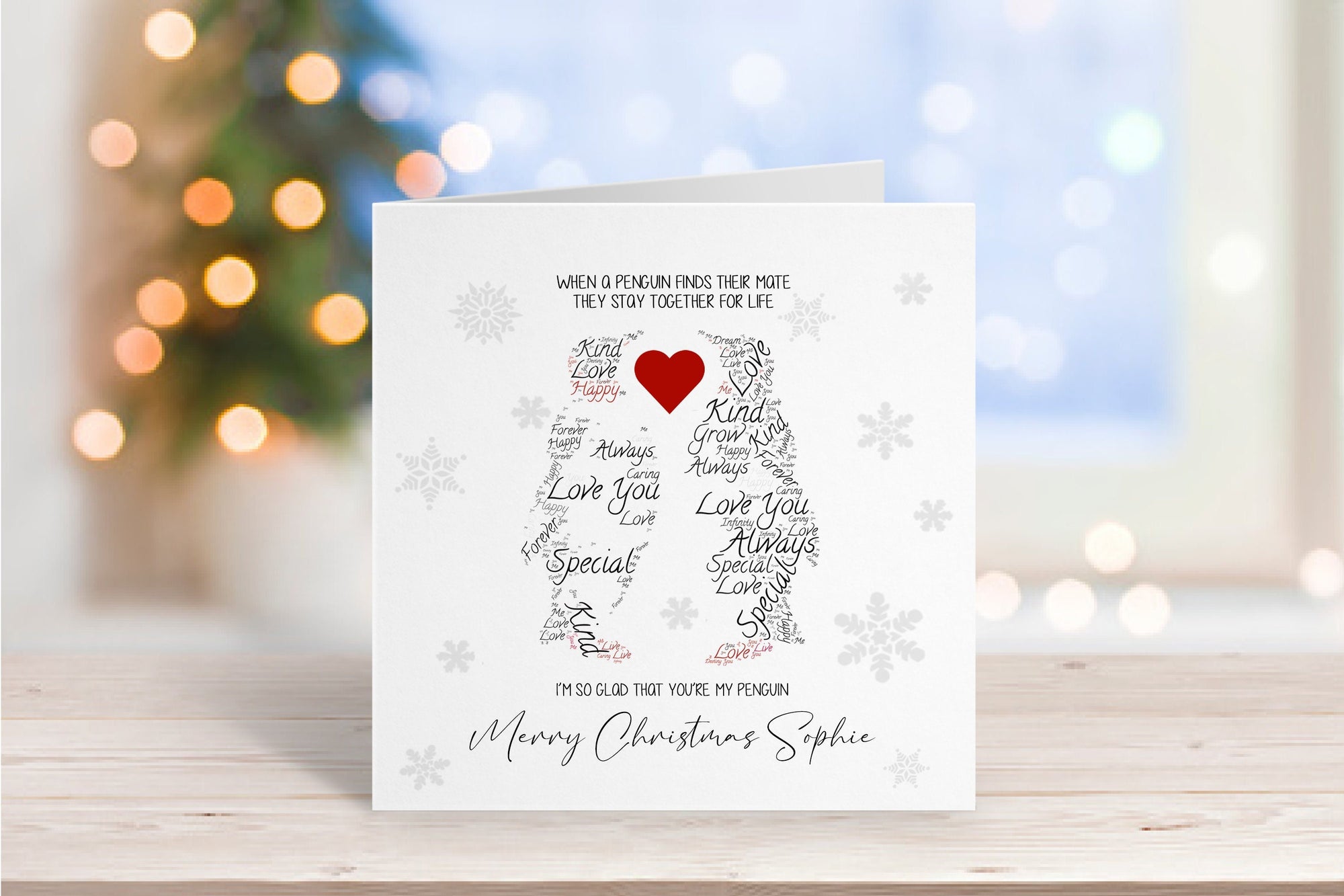 Personalised Penguin Christmas Card - Boyfriend Christmas - Husband Christmas - Wife Card - You Are My Penguin