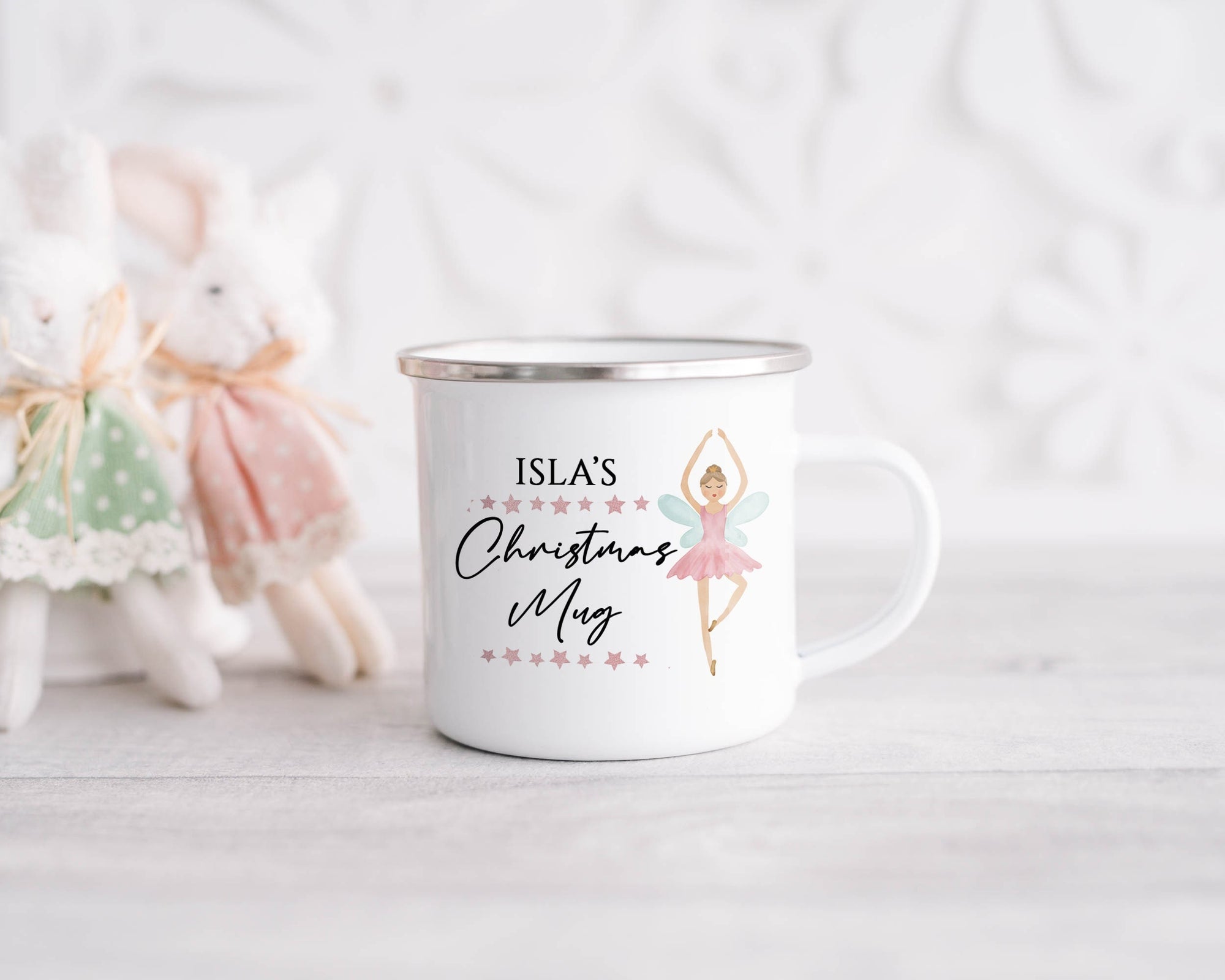 Ballerina Christmas Enamel Mug - Christmas Eve Box - Christmas Movie Mug - Nutcracker Mug