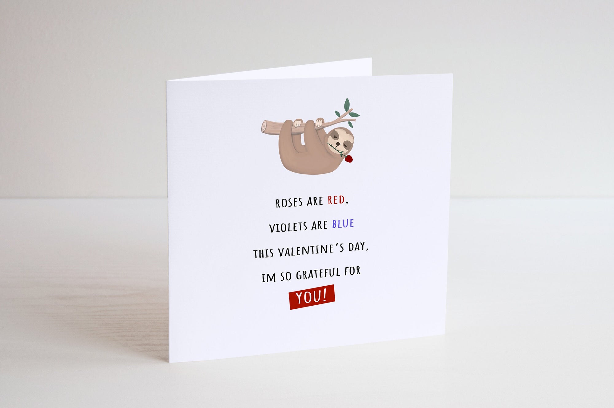 Personalised Sloth Valentines Card - Valentine's Day - Couple Card - Husband Card - Wife Card - For Him - For Her