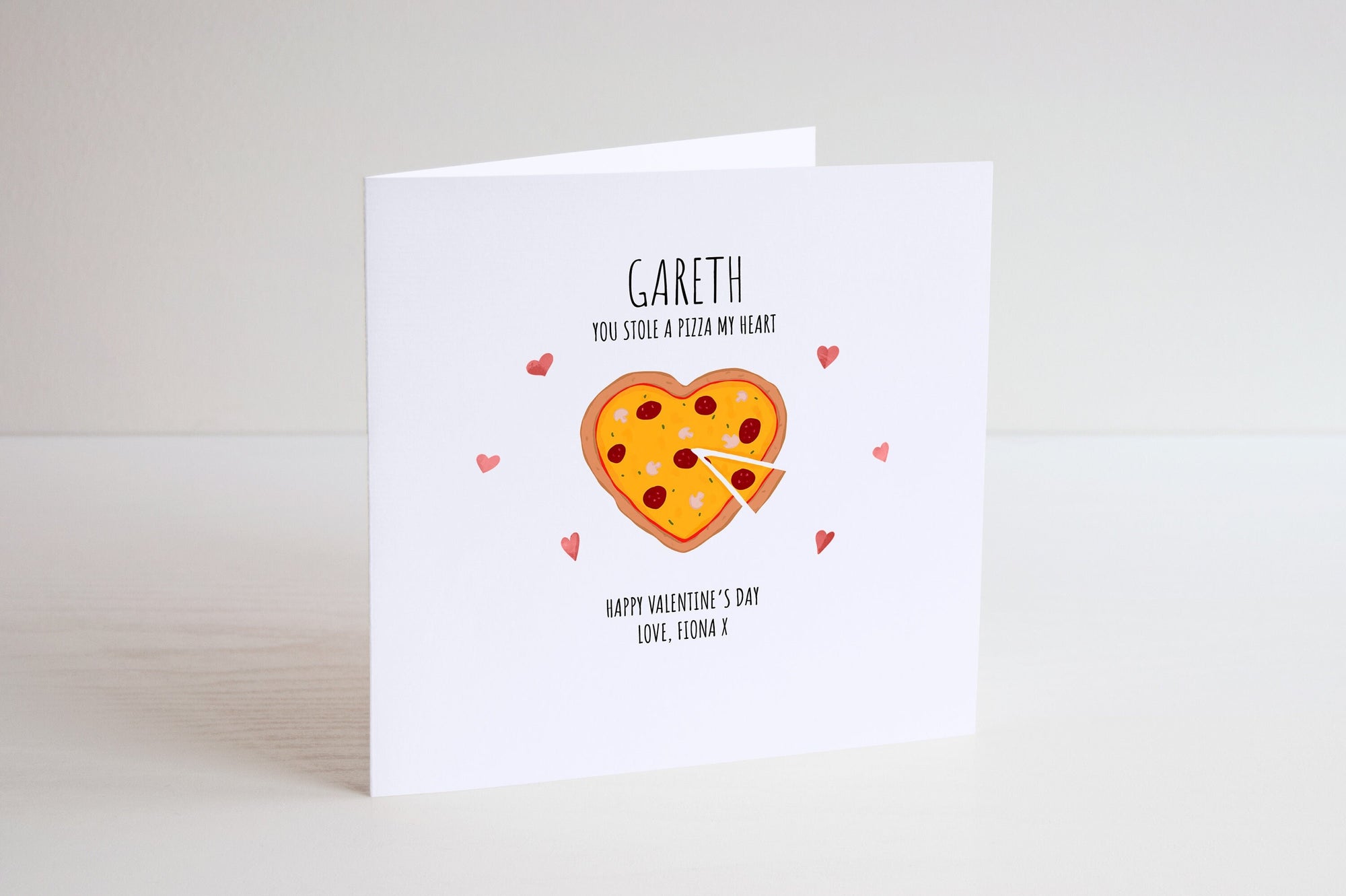 Personalised Valentines Card - Valentine's Day - Couple Card - Husband Card - Wife Card - For Him - For Her - Pizza My Heart