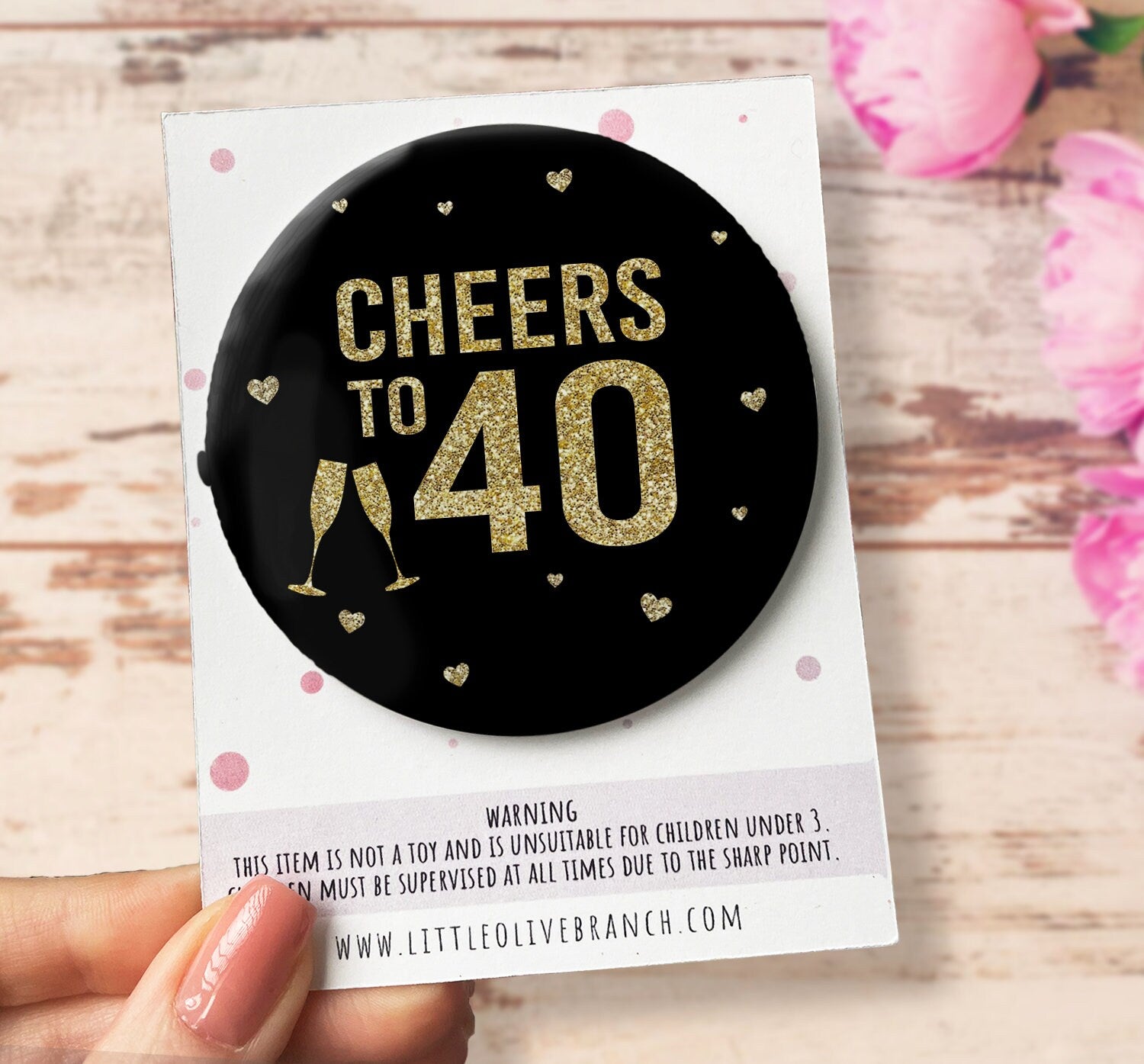 Birthday Age Badge - Cheers to 30 - 50th Birthday Badge - 60th Birthday Badge - Special Birthday Badge