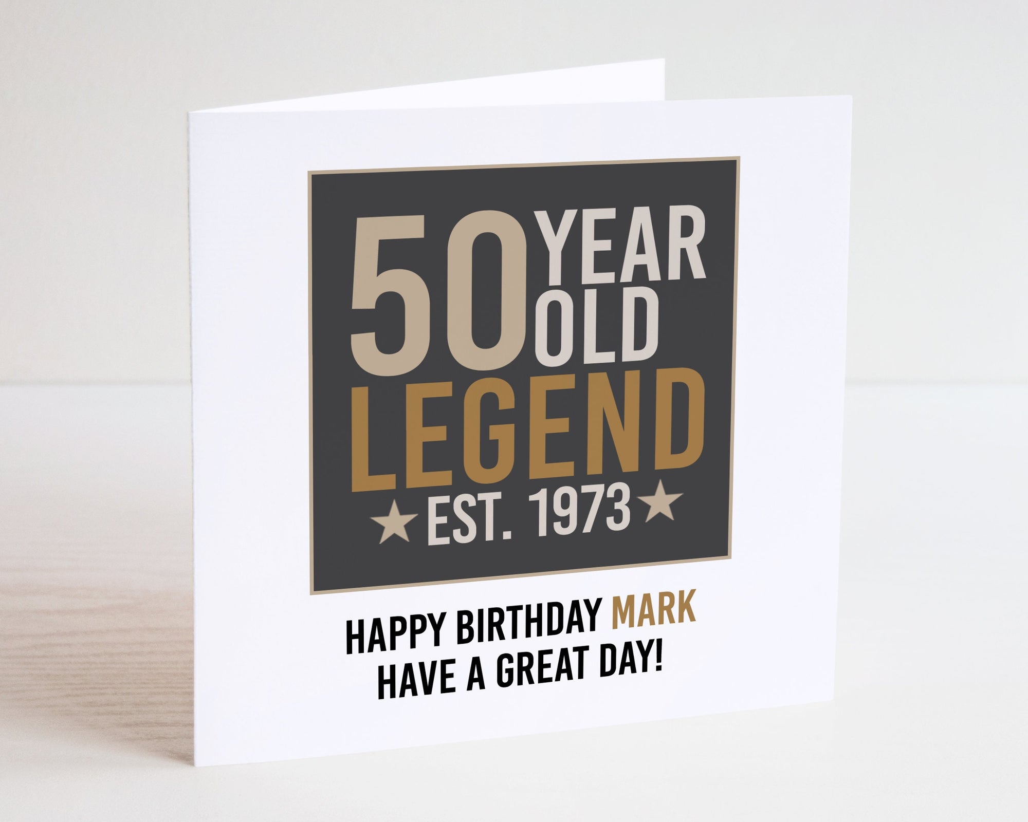 Birthday Age Card - 50th Happy Birthday - 60th Birthday Card - 70th Card