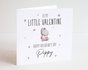 Personalised Our Little Valentine / My Little Valentine Card - Valentines For Kids - Kids Valentines - Rabbit - Bunny - Valentines Day Kids