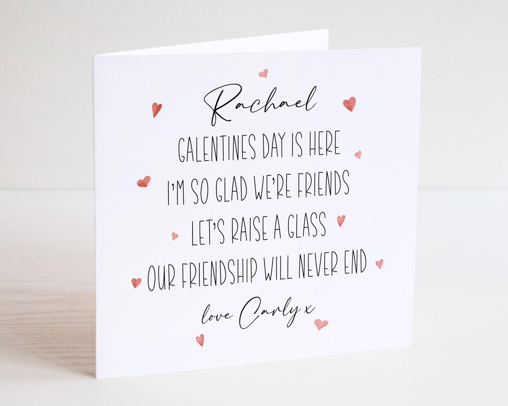 Personalised Valentines / Galentines Card - Valentine's Day - Galentine's - Valentines Day For Her - Valentines Day Wreath