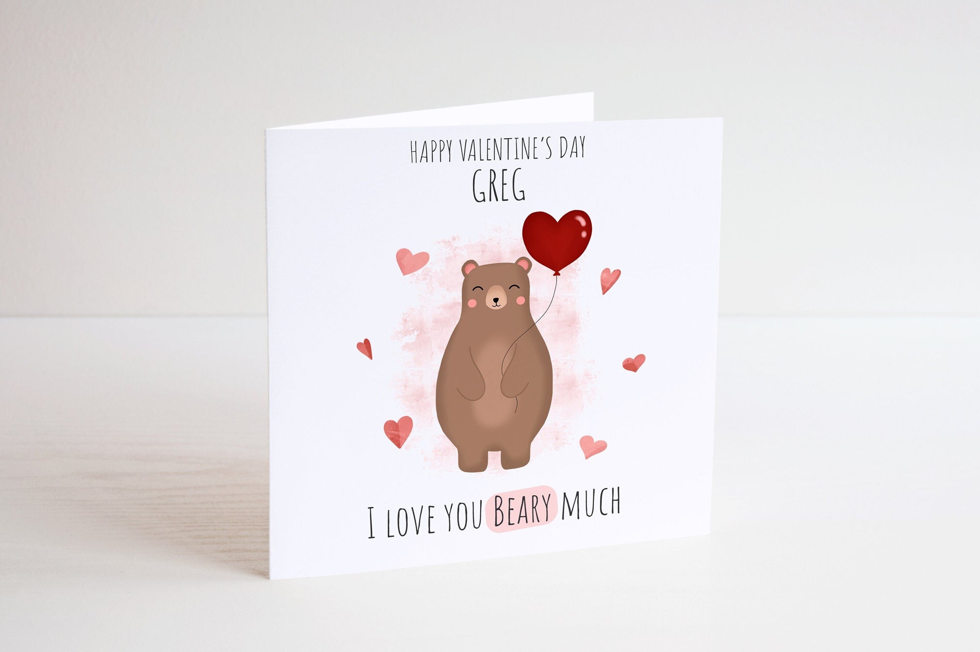 I Love You Beary Much Valentines Card - Valentine's Day - Couple Card - Husband Card - Wife Card - For Him - For Her