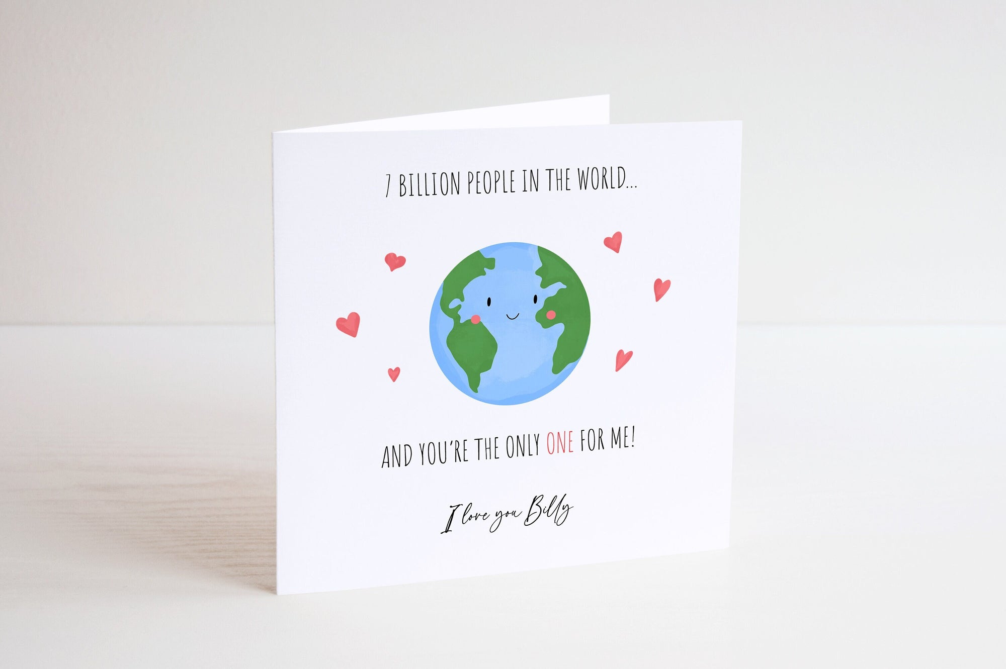 Personalised Valentines Card - Valentine's Day - Couple Card - Husband Card - Wife Card - For Him - For Her - You Are My World