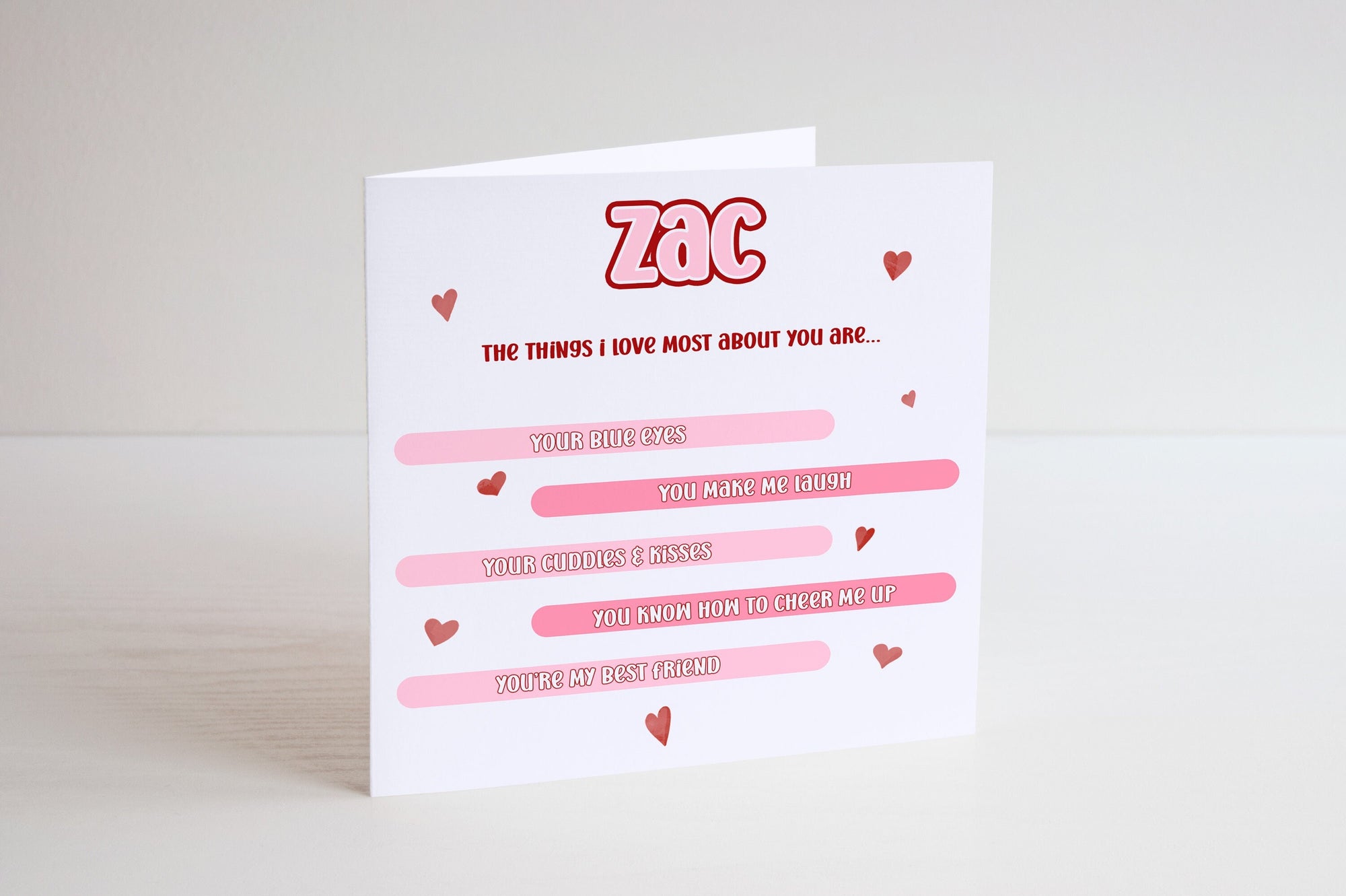 Personalised Valentines Card - Valentine's Day - Couple Card - Husband Card - Wife Card - For Him - For Her - Things I Love About You