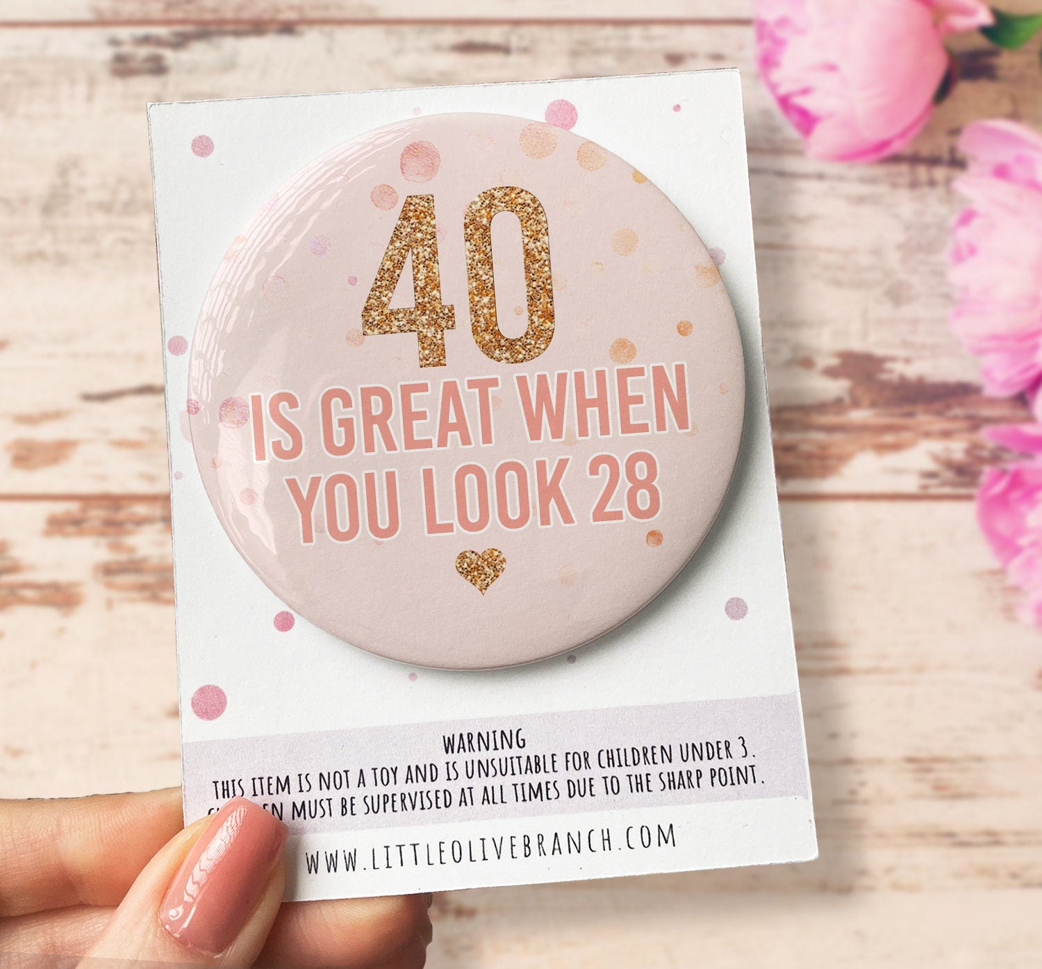 Birthday Age Badge - 40th - 50th Birthday Badge - 60th Birthday Badge - Special Birthday Badge