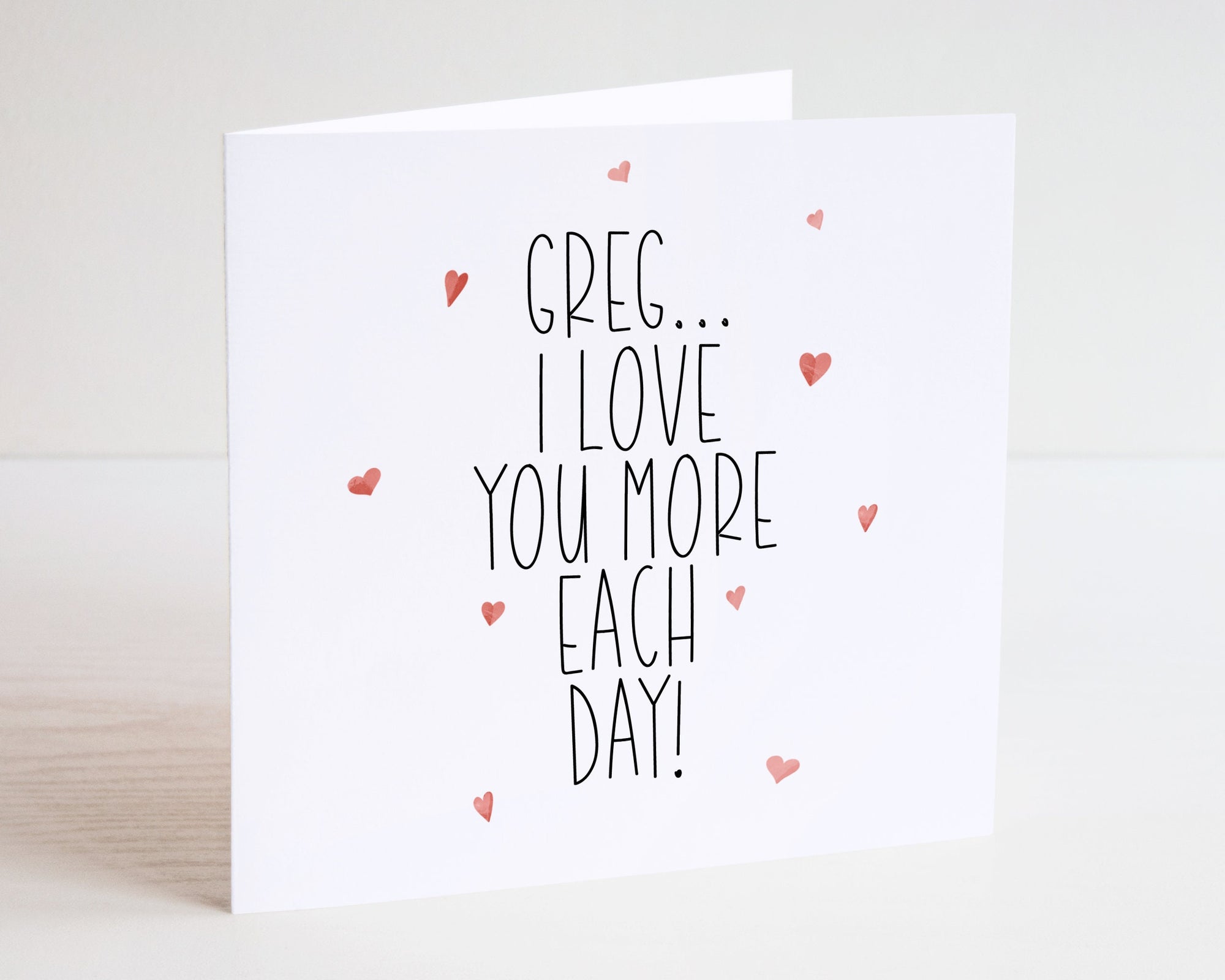 I Love You More Each Day Valentines Card - Valentine's Day - Couple Card - Husband Card - Wife Card - For Him - For Her