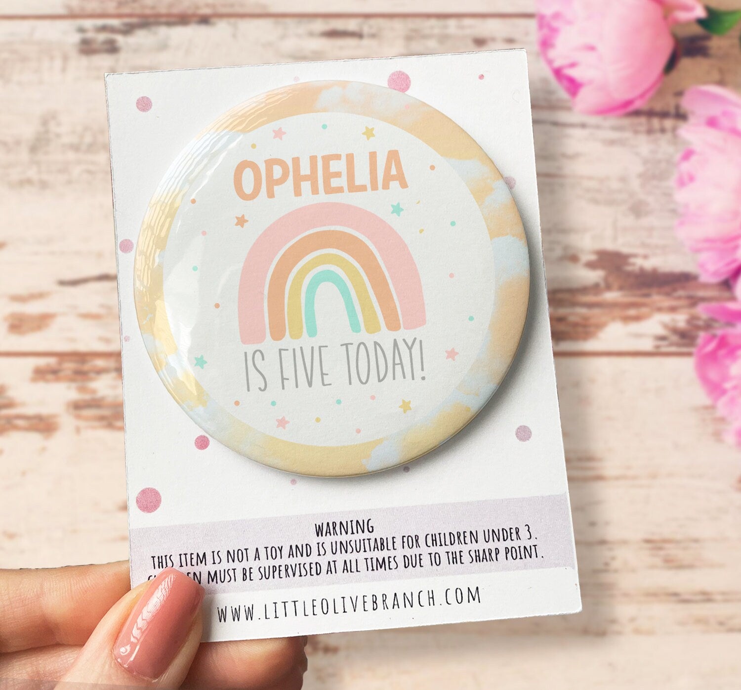 Birthday Girl Pastel Rainbow Badge - Birthday Girl - Birthday Badge - Birthday Princess