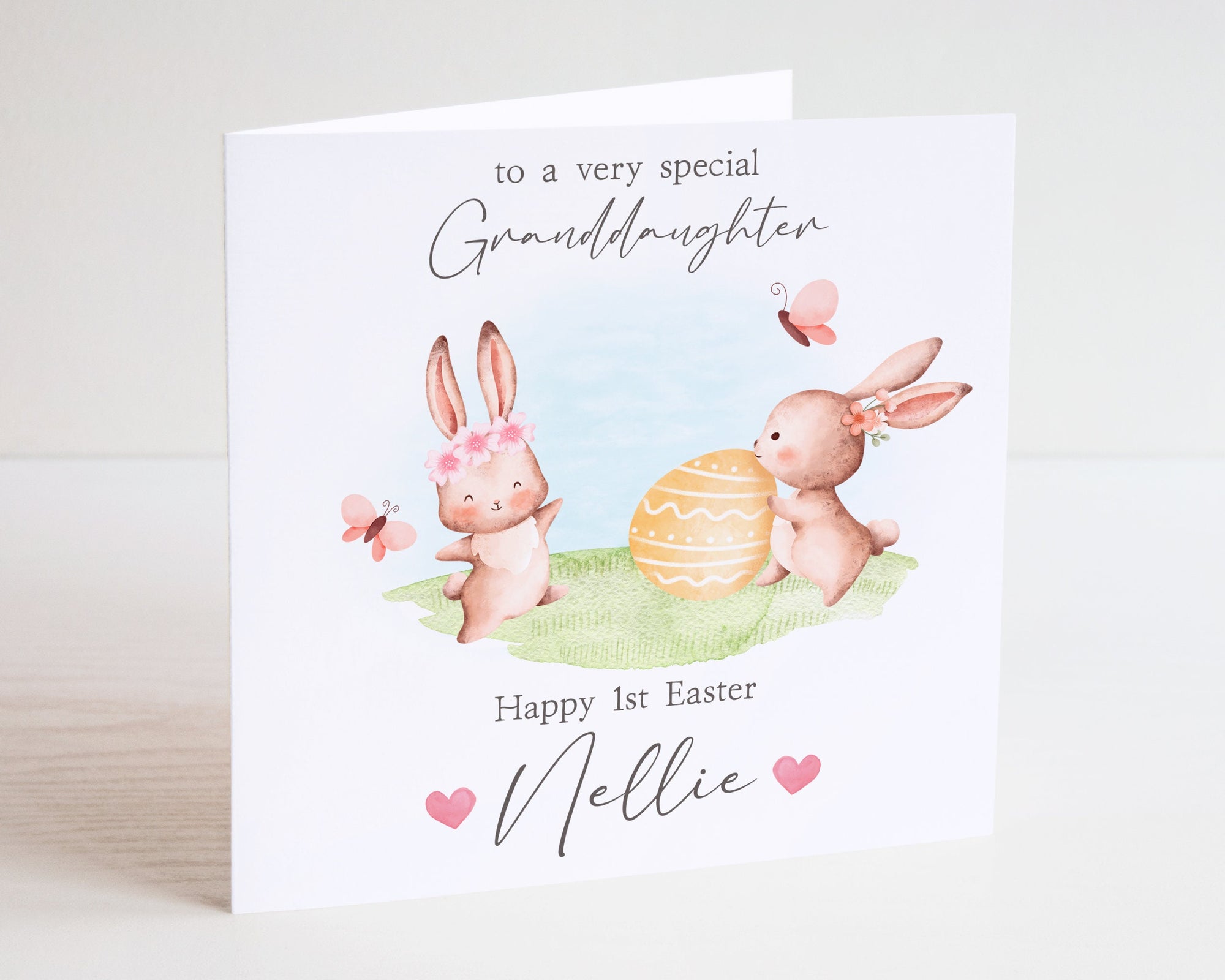 Personalised Happy Easter Card - First Easter - Baby's First Easter Card - Baby Easter - Baby Girl Easter Card - Baby Boy Easter Card