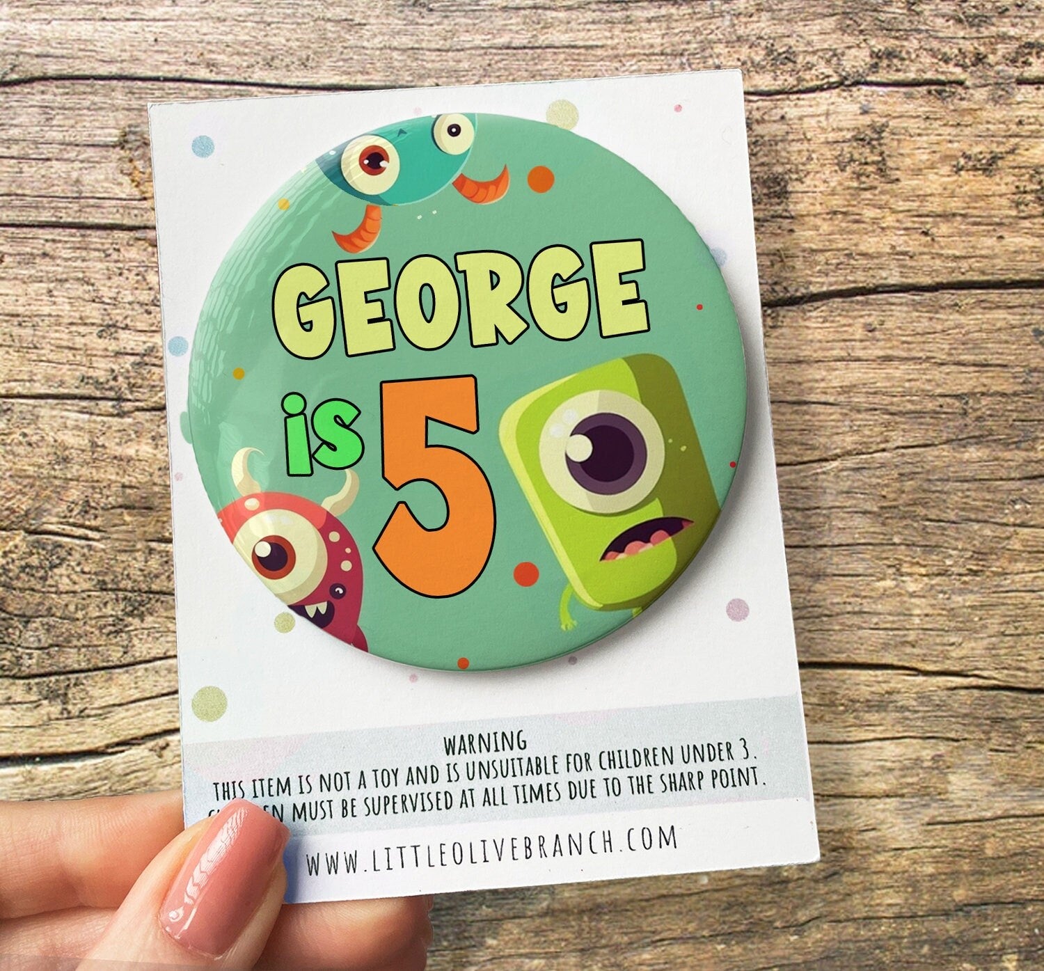 Monster Birthday Badge - Kids Birthday - Child Birthday Badge - Monster Party