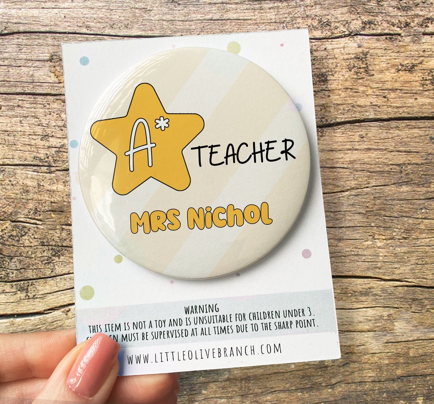 A* Teacher Badge - Teacher Gift - Thank You Teacher