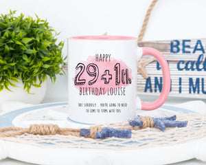 Personalised Age Watercolour Birthday Mug - Happy Birthday - Birthday Mug - Watercolour Mug - 60th Gift - 50th Gift- 40th Gift - 30th Gift