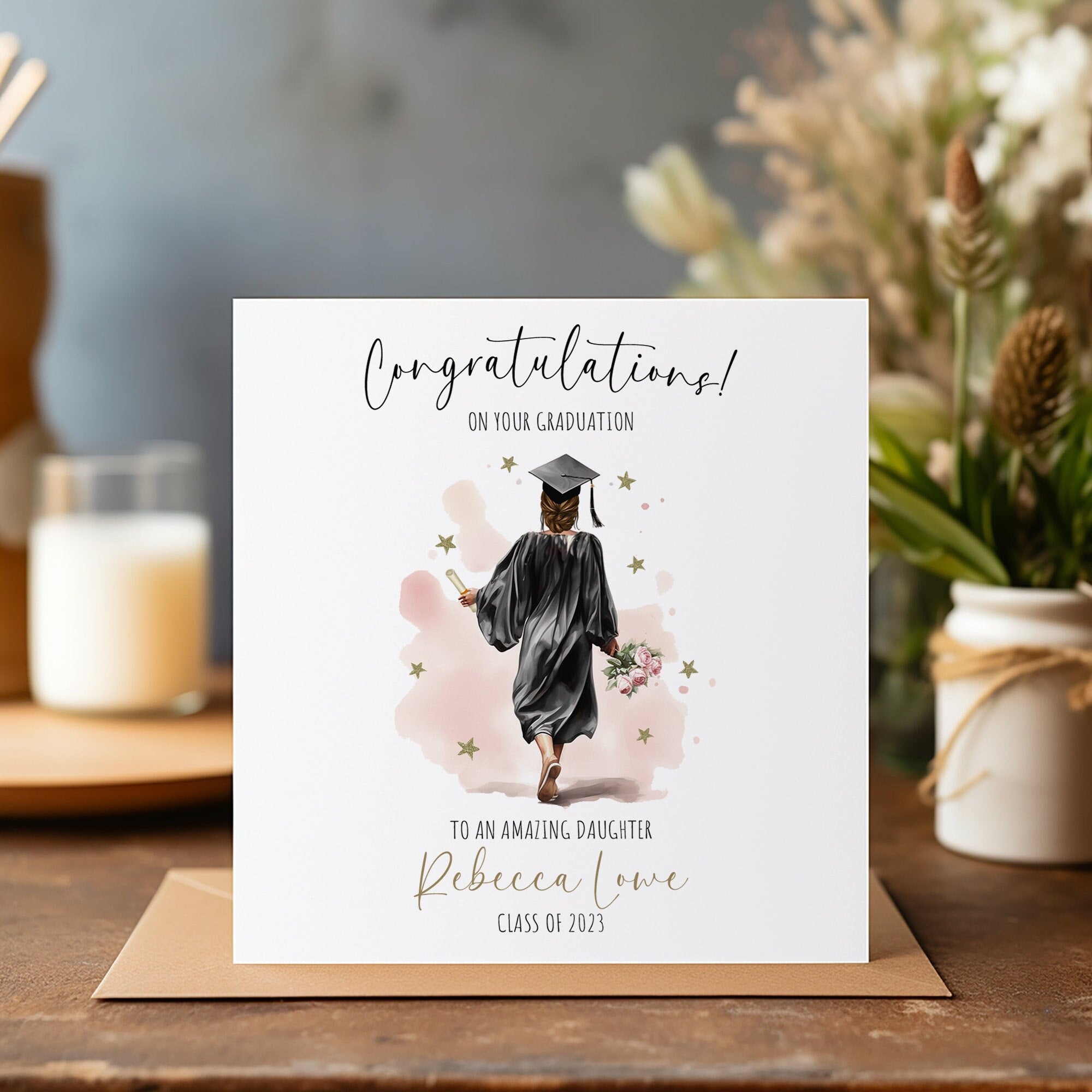 Personalised Graduation Card - Graduated Card - Celebration Card - Graduation Greeting Card - Girl Graduation Card - So She Did - C109