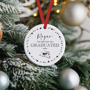 Personalised Graduation Ceramic Christmas Decoration - Graduated Gift - Graduation Bauble - Grad Christmas Decoration