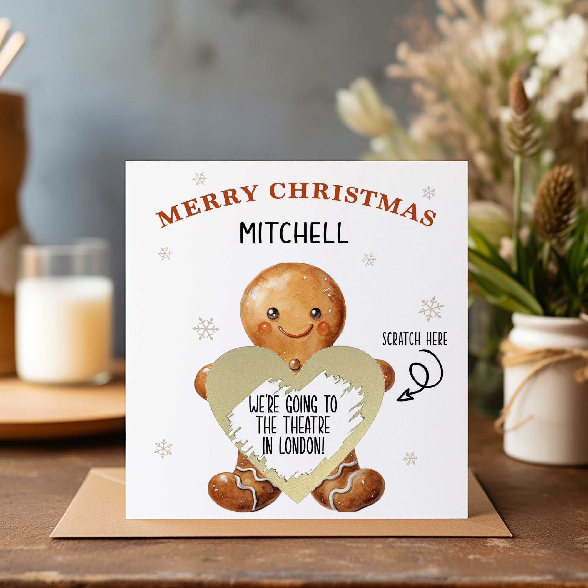 Personalised Scratch Surprise Christmas Card - Surprise Christmas Gift - Travel Christmas Gift - Christmas Scratch Card - Christmas Card