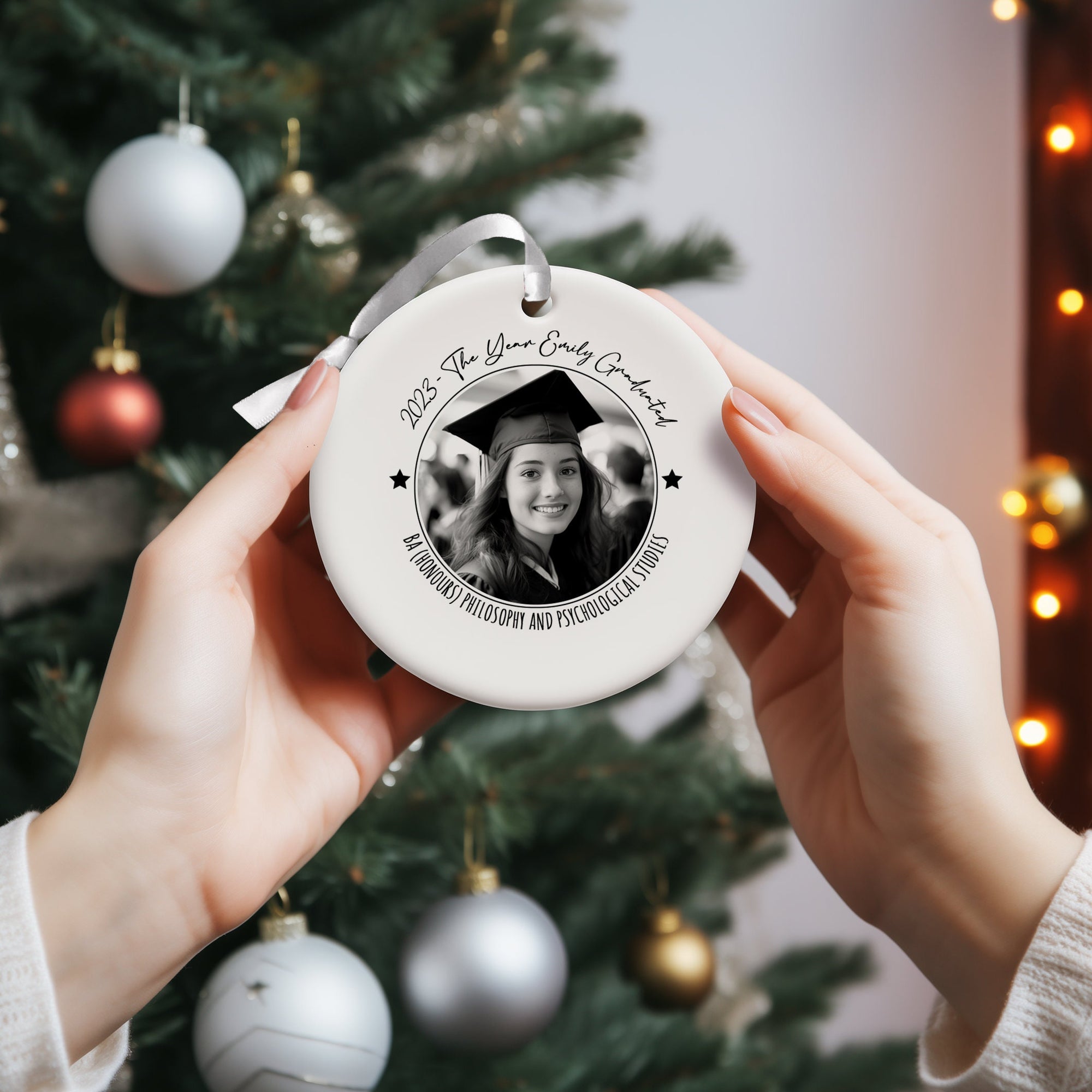 Personalised Graduation Ceramic Christmas Decoration - Graduated Gift - Graduation Bauble - Grad Christmas Decoration