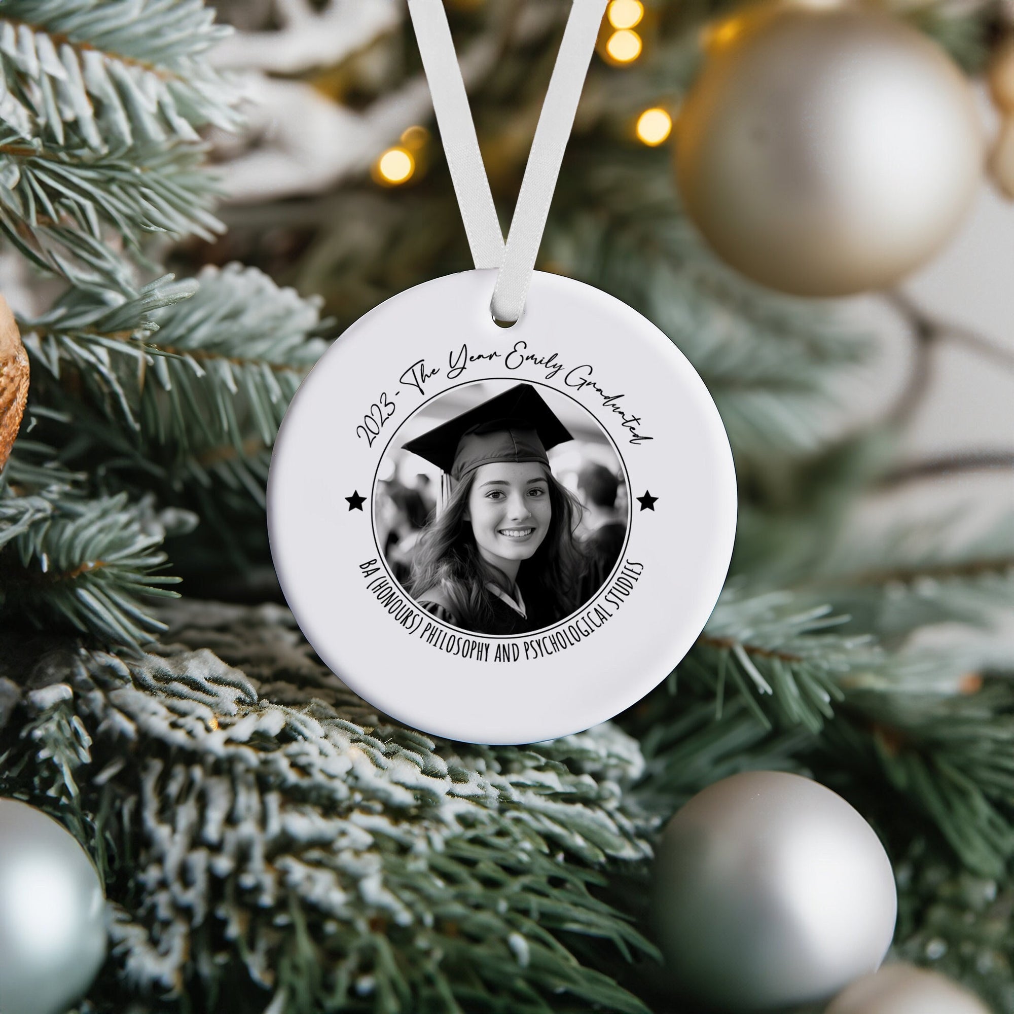 Personalised Graduation Ceramic Christmas Decoration - Graduated Gift - Graduation Bauble - Grad Christmas Decoration