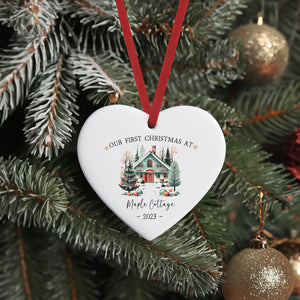 Personalised New Home Ceramic Christmas Decoration - Housewarming Gift - New Home Bauble - First Home Christmas Decoration