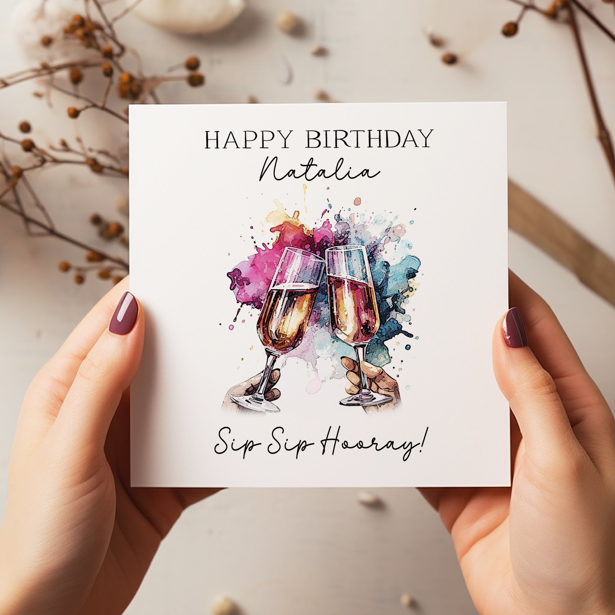 Personalised Cocktail Birthday Card - Happy Birthday - Birthday Card - Adult Birthday Card - Friend Birthday Card