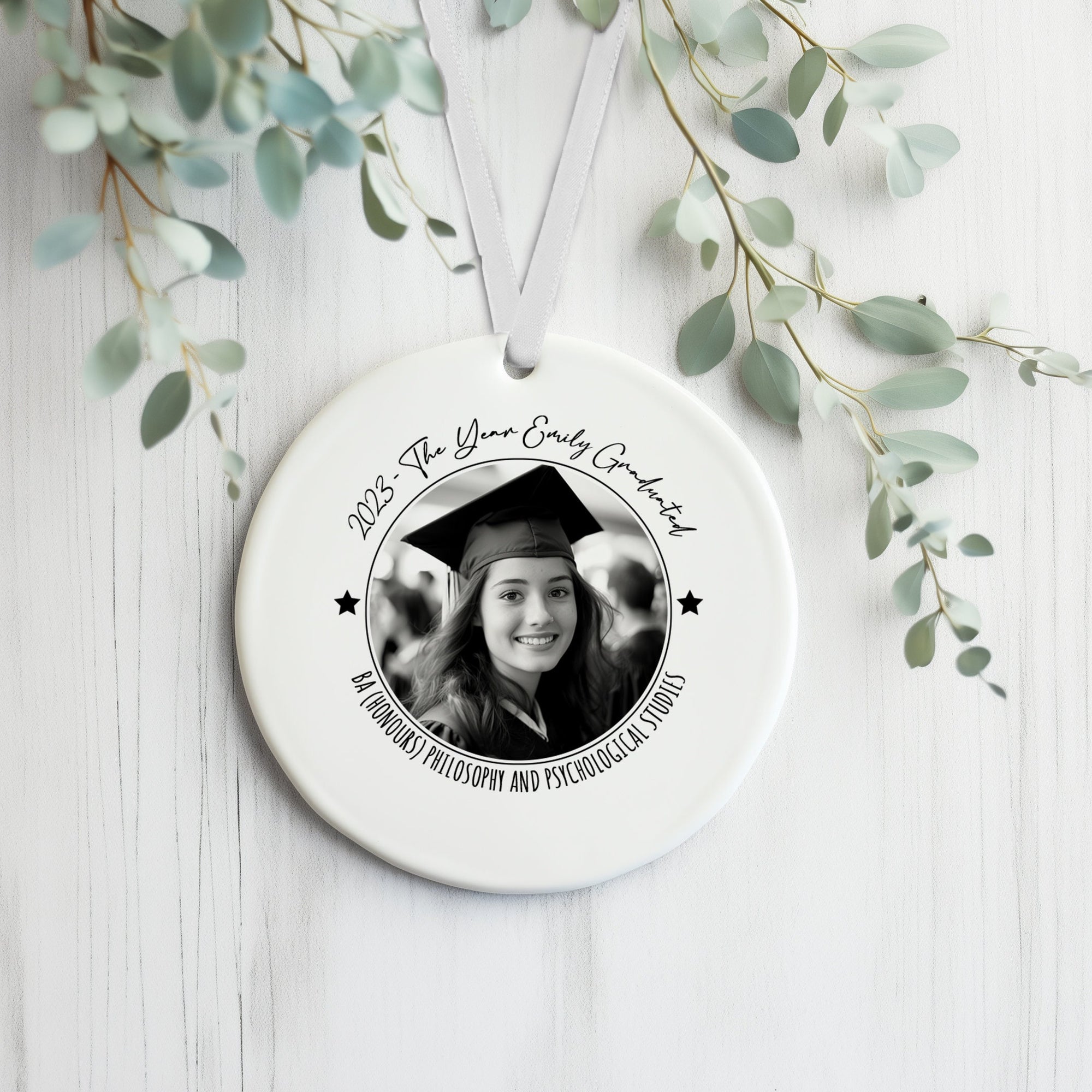 Personalised Graduation Ceramic Christmas Decoration - Graduated Gift - Graduation Bauble - Grad Christmas Decoration