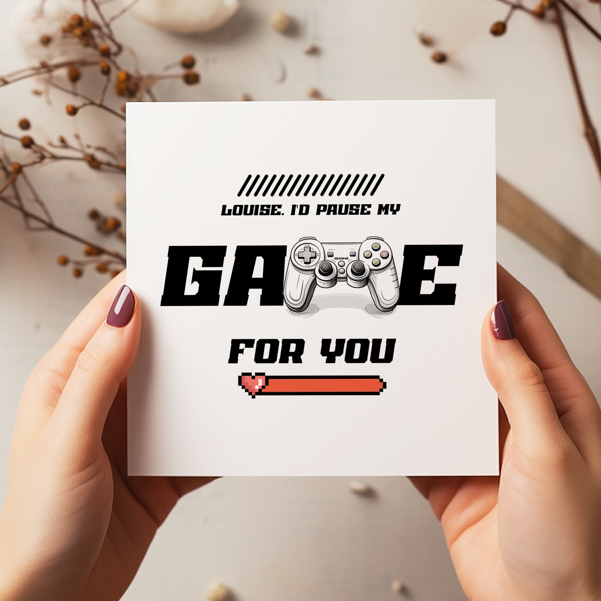 Valentine's Day Gaming Card - Valentine's Day - Couple Card - Husband Card - Wife Card - Boyfriend Card