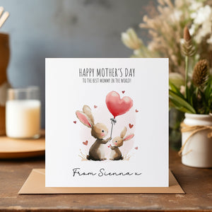 Happy Mother's Day Personalised Card - Mummy Card - Watercolour Mother's Day Card - Mum Greeting Card