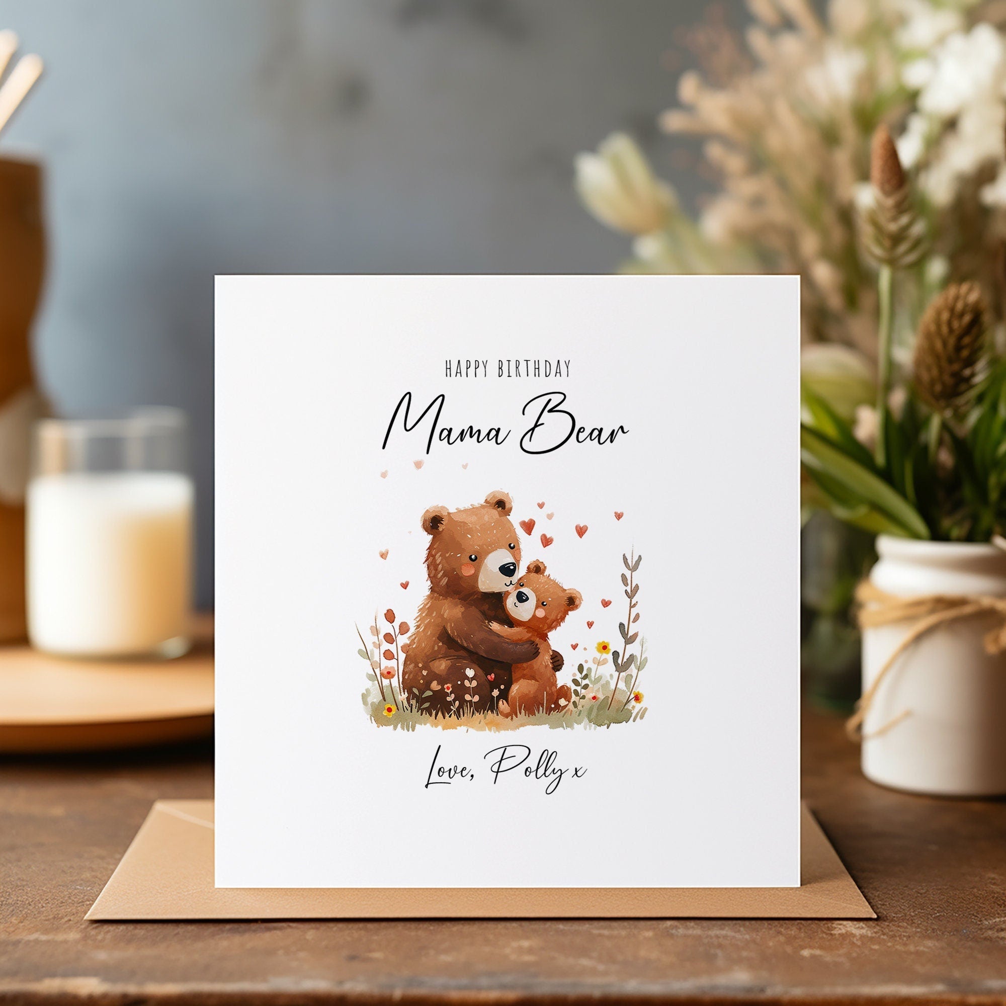 Personalised Mum Birthday Card, Mama Bear, Mummy Birthday - C116