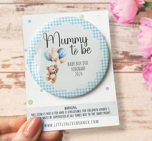 Personalised Baby Shower Badge - Mummy To Be - Baby Shower Decor - Nanny To Be