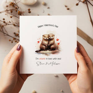 Personalised Otter Valentines Card - Valentine's Day - Couple Card - Husband Card - Wife Card - For Him - For Her