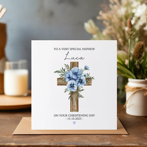 Personalised Christening Card - Baby Boy Christening