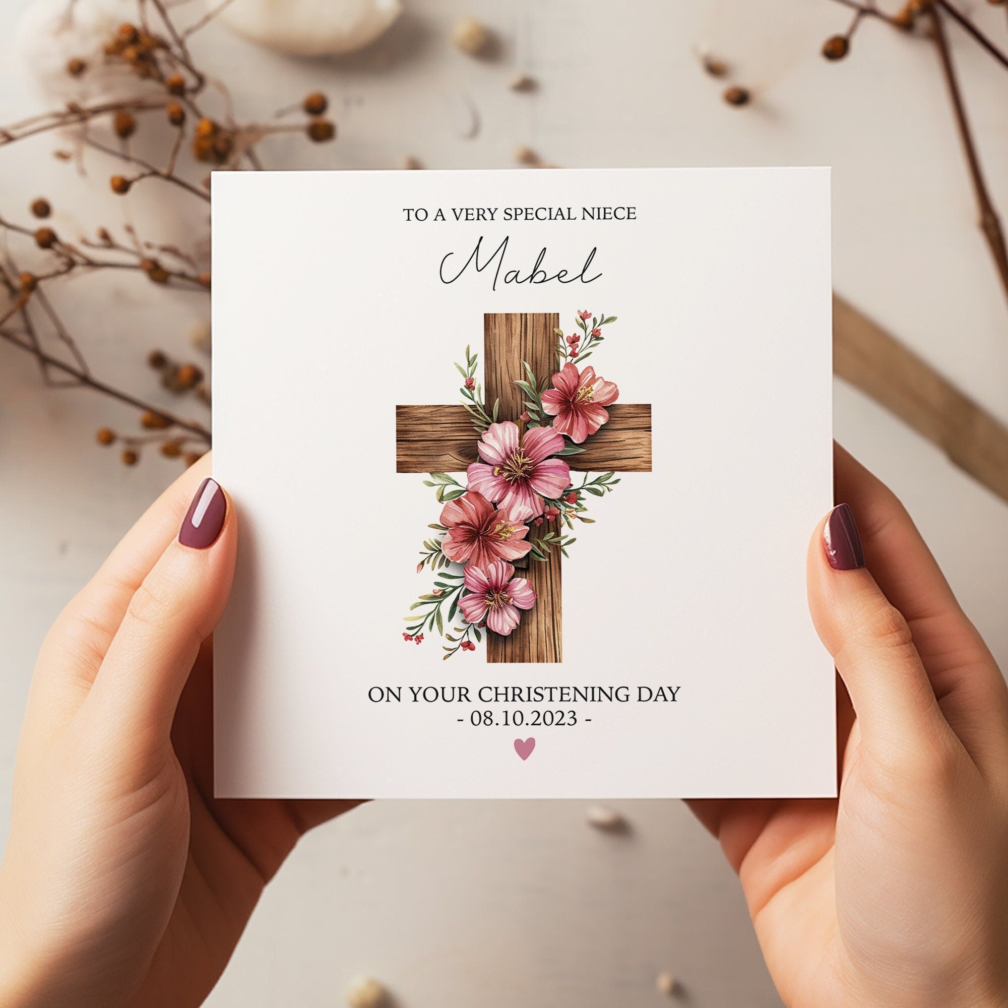 Personalised Christening Card - Baby Girl Christening