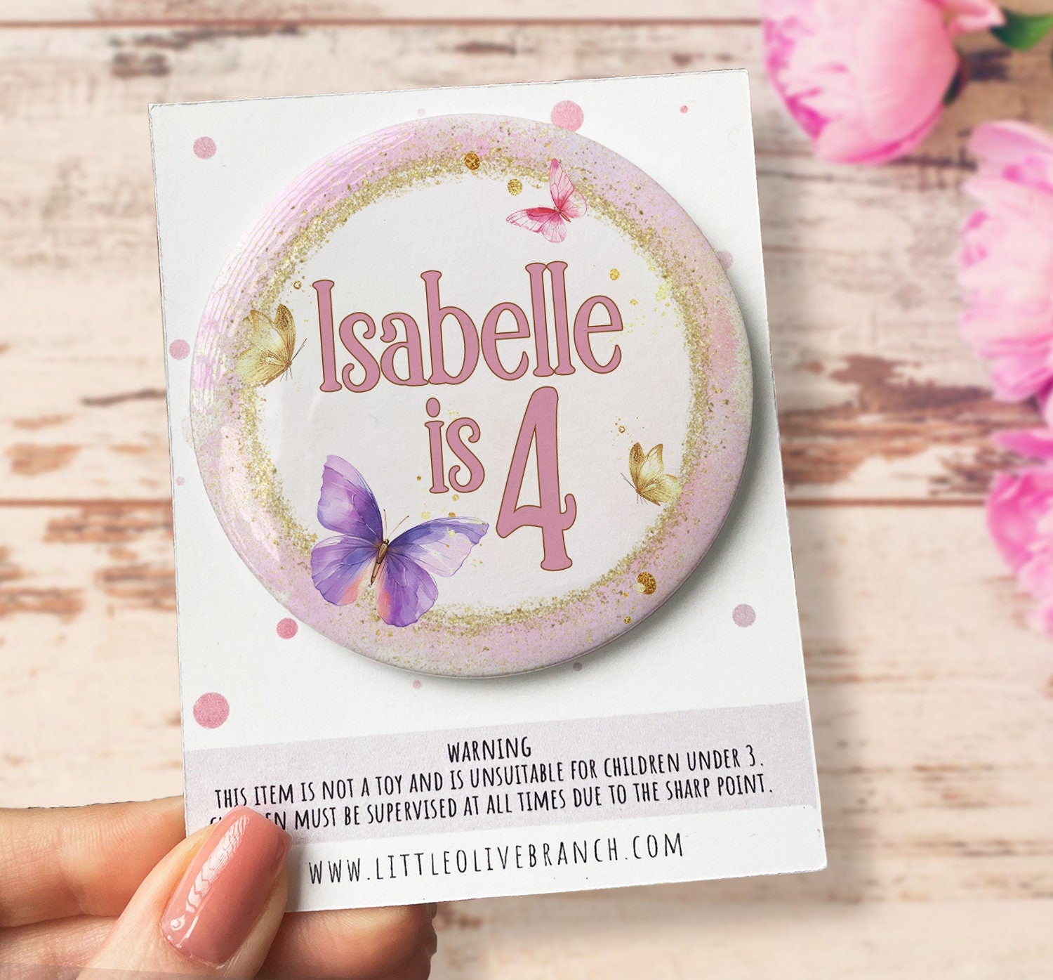 Birthday Girl Butterfly Badge - Birthday Girl - Birthday Badge