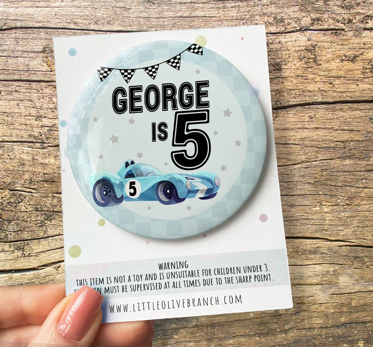 Race Car Birthday Badge - Kids Birthday - Child Birthday Badge - Car Birthday