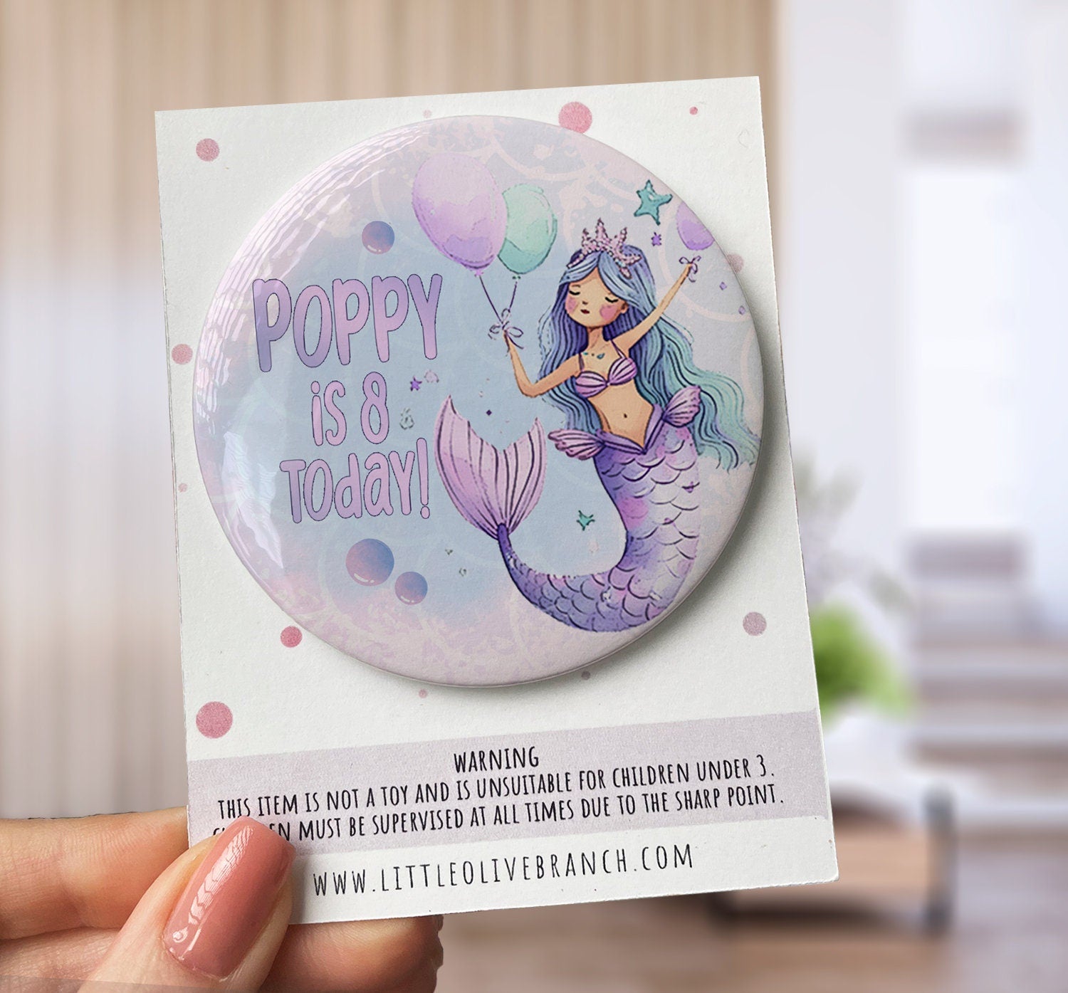 Birthday Girl Mermaid Badge - Birthday Girl - Birthday Badge - Under The Sea - Mermaid Party