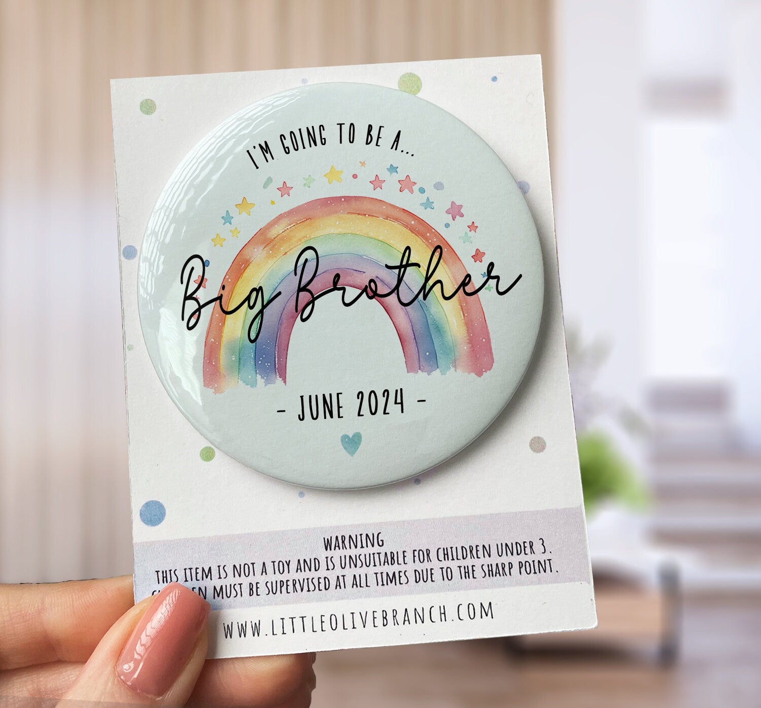 Personalised Big Brother Announcement Badge - First Time Parents - New Baby - Surprise Pregnancy - Pregnancy reveal - Big Brother