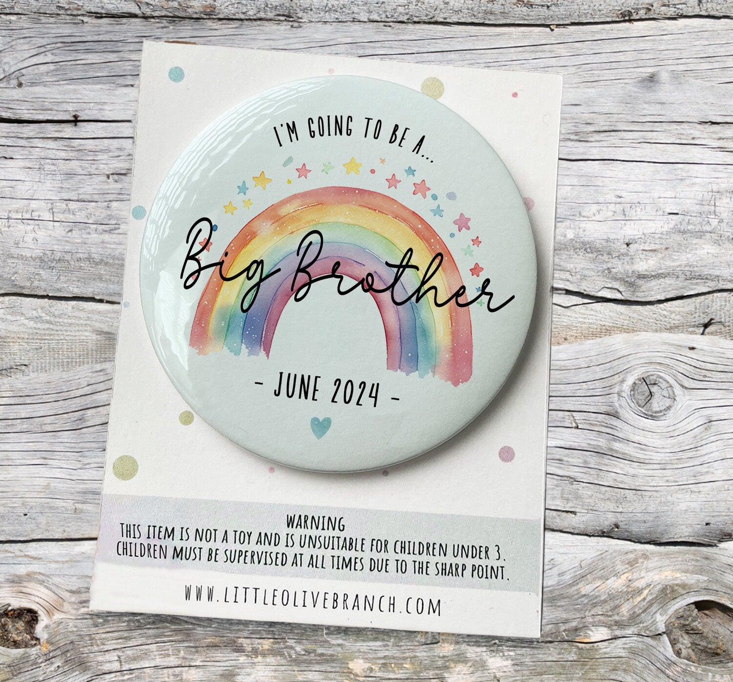 Personalised Big Brother Announcement Badge - First Time Parents - New Baby - Surprise Pregnancy - Pregnancy reveal - Big Brother