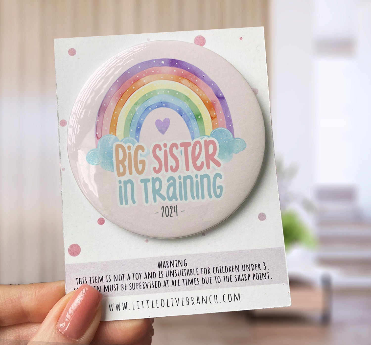 Personalised Big Sister Announcement Badge - First Time Parents - New Baby - Surprise Pregnancy - Pregnancy reveal - Big Sister