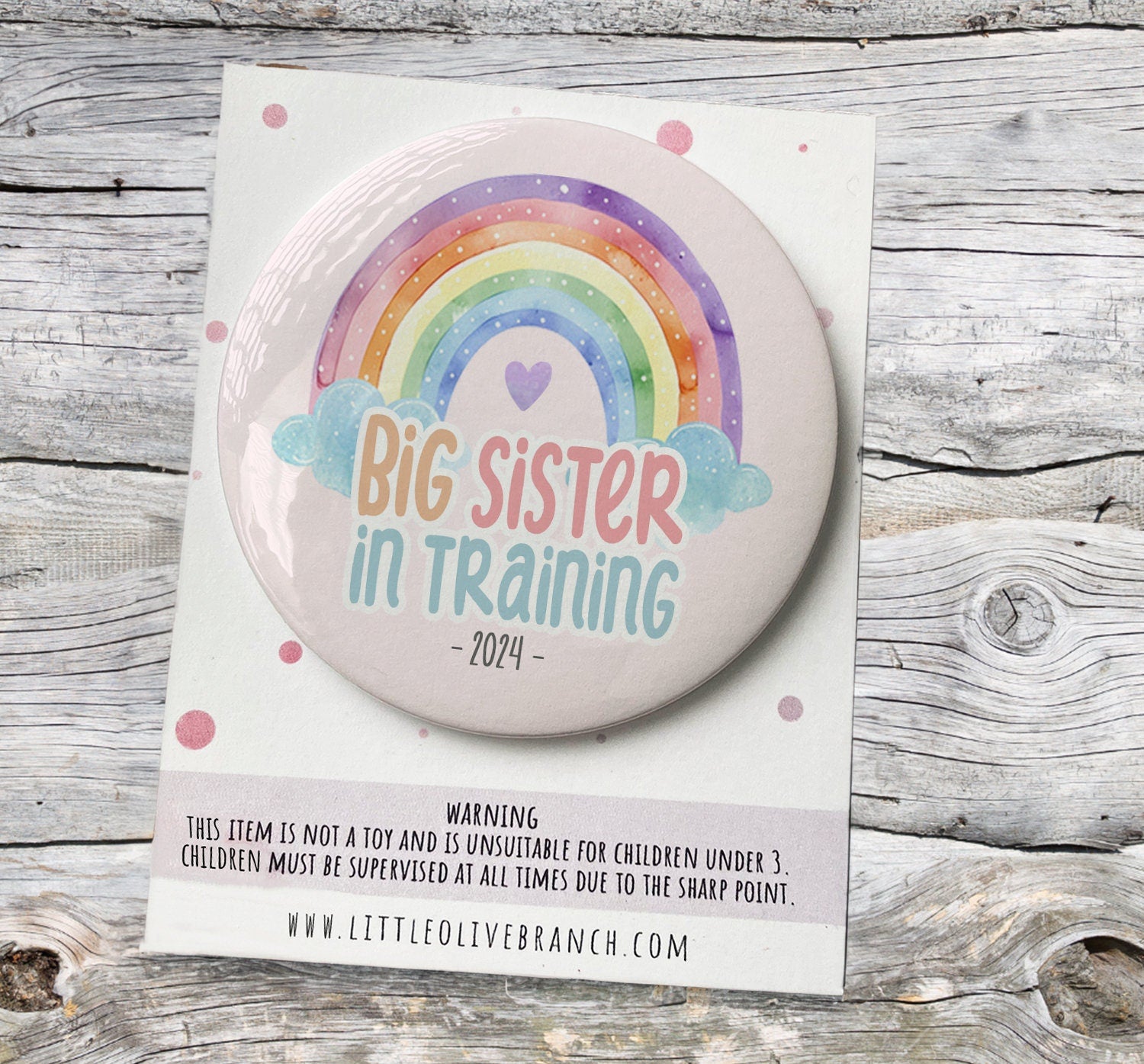 Personalised Big Sister Announcement Badge - First Time Parents - New Baby - Surprise Pregnancy - Pregnancy reveal - Big Sister