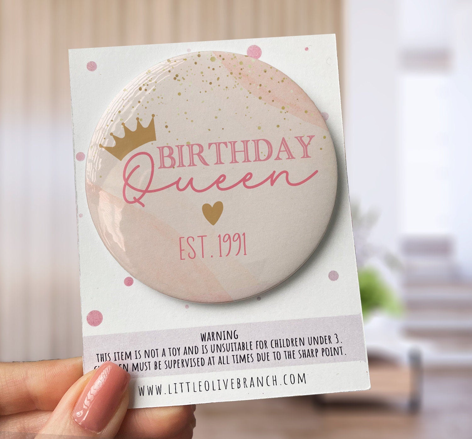 Personalised Birthday Queen Badge - Birthday Girl - Birthday Badge - Birthday Princess