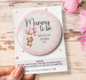 Personalised Baby Shower Badge - Mummy To Be - Baby Shower Decor - Nanny To Be